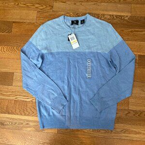 Calvin Klein 100% Extra Fine Merino Wool Blue Crewneck Sweater NWT READ